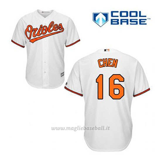 Maglia Baseball Uomo Baltimore Orioles 16 Wei Yin Chen Bianco 1ªCool Base